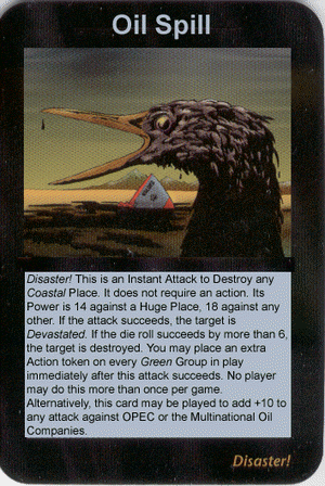 Oil Spill Card from Illuminati Role Playing Game